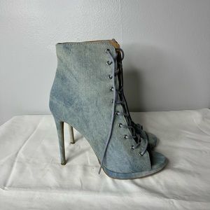 Fashion Nova Denim Ankle Booties Size 8
